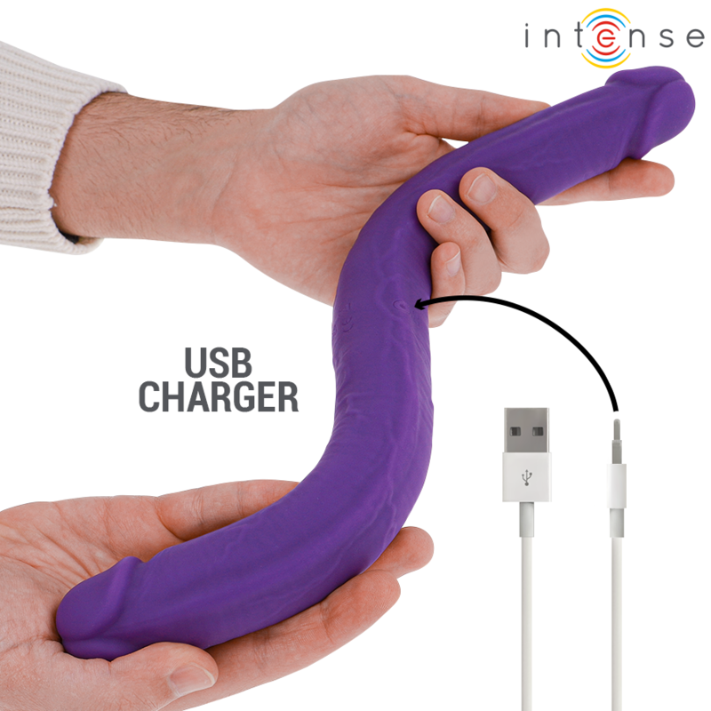 INTENSE - GUNTER DILDO DOPPIO VIBRATORE 40 CM VIOLA TELECOMANDO – Doppio pene – foto 4