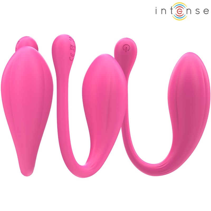 INTENSE - JANICE U VIBRATORE DOPPIA STIMOLAZIONE 10 VIBRAZIONI ROSA TELECOMANDO – Vibratore per coppie UD – foto 3
