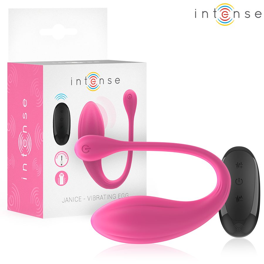 INTENSE - JANICE U VIBRATORE DOPPIA STIMOLAZIONE 10 VIBRAZIONI ROSA TELECOMANDO – Vibratore per coppie UD