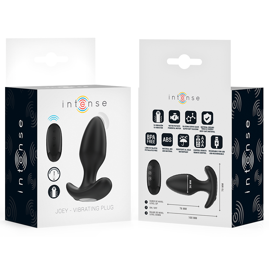 INTENSE - JOEY ANAL PLUG 10 VIBRAZIONI NERO TELECOMANDO – Tappi anali – foto 7