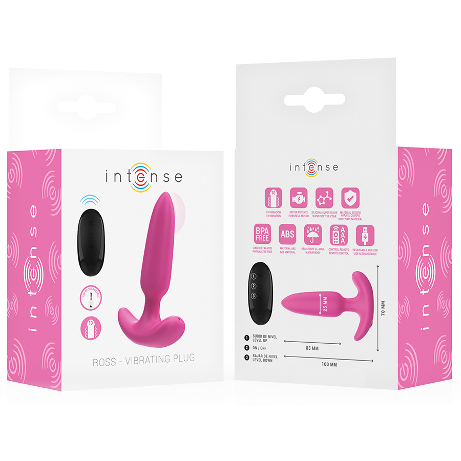 INTENSE - ROSS ANAL PLUG 10 VIBRAZIONI ROSA TELECOMANDO – Tappi anali – foto 7