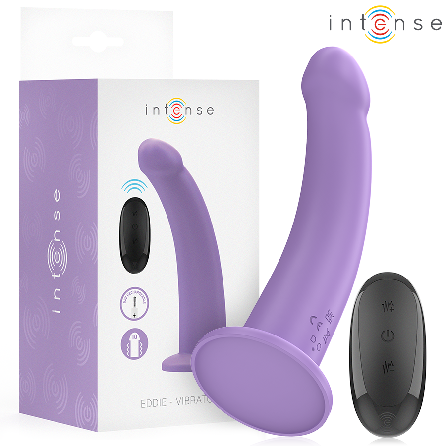 INTENSE - VIBRATORE EDDIE 17,5 CM 10 VIBRAZIONI VIOLA TELECOMANDO – Vibratori a punto G
