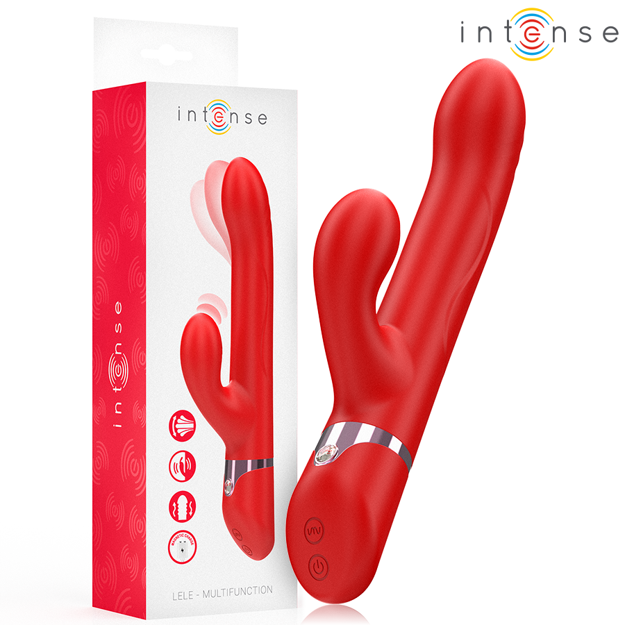 INTENSE - LELE VIBRATORE MULTIFUNZIONE ROTANTE E OSCILLANTE E STIMOLANTE ROSSO – Vibratori HI-TECH