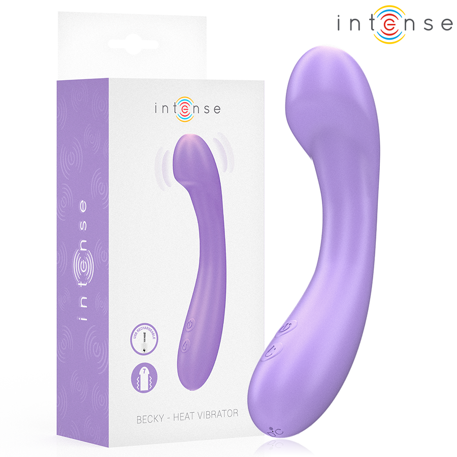 INTENSE - VIBRATORE BECKY 19 CM RISCALDABILE 7 VIBRAZIONI VIOLA – Vibratori HI-TECH