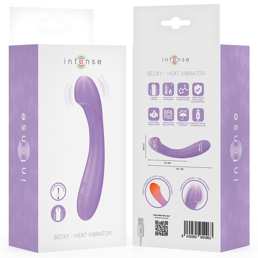 INTENSE - VIBRATORE BECKY 19 CM RISCALDABILE 7 VIBRAZIONI VIOLA – Vibratori HI-TECH – foto 8