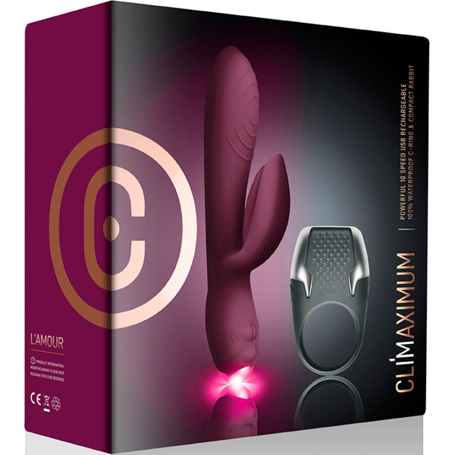 CLIMAXIMUM - LAMOUR KIT VIBRATORE CONIGLIO + ANELLO PER IL PENE A LED – kit Sex Toys – foto 4