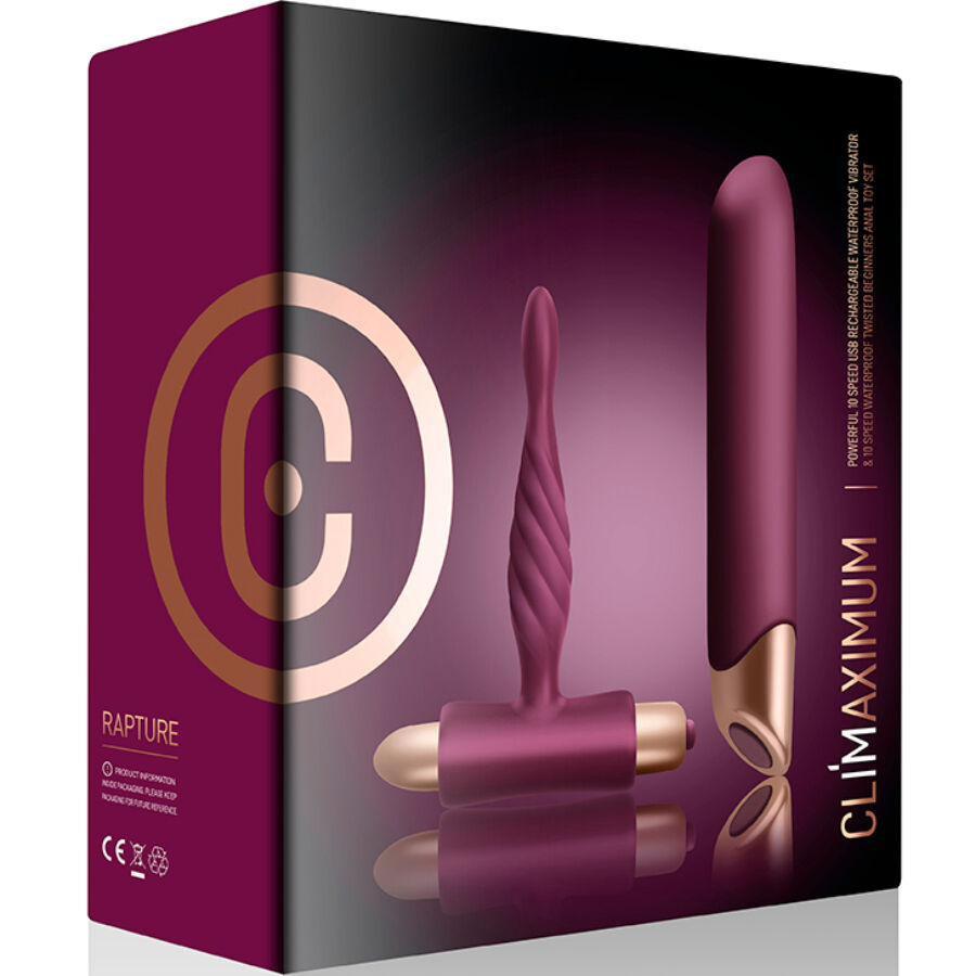 CLIMAXIMUM - KIT RAPTURE VIBRATORE CLASSICO + PLUG ANALE PER PRINCIPIANTI – kit Sex Toys – foto 4