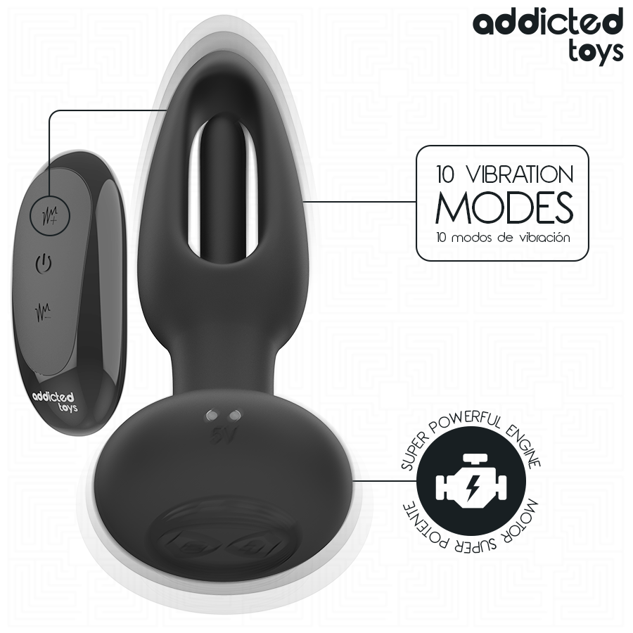 ADDICTED TOYS - PLUG ANALE CON LINGUA VIBRANTE E TELECOMANDO – Vibratori anali – foto 6