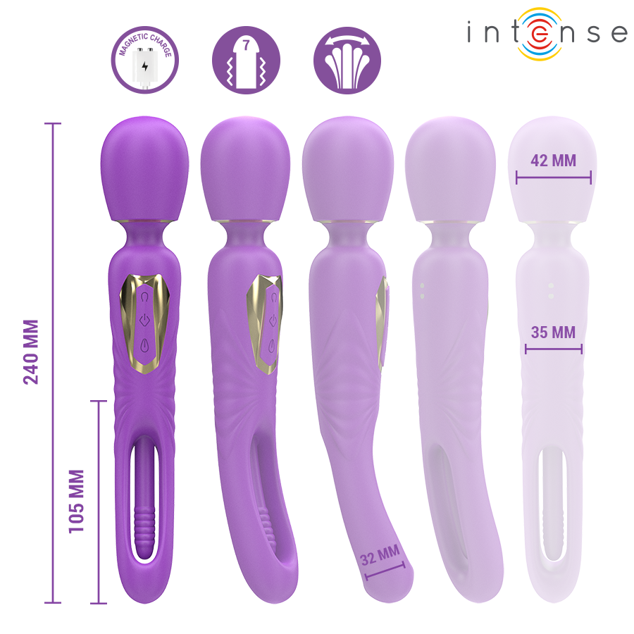 INTENSE - BACCHETTA VIBRANTE CHRISTY CON LINGUA MOBILE – Vibratore WAND – foto 4