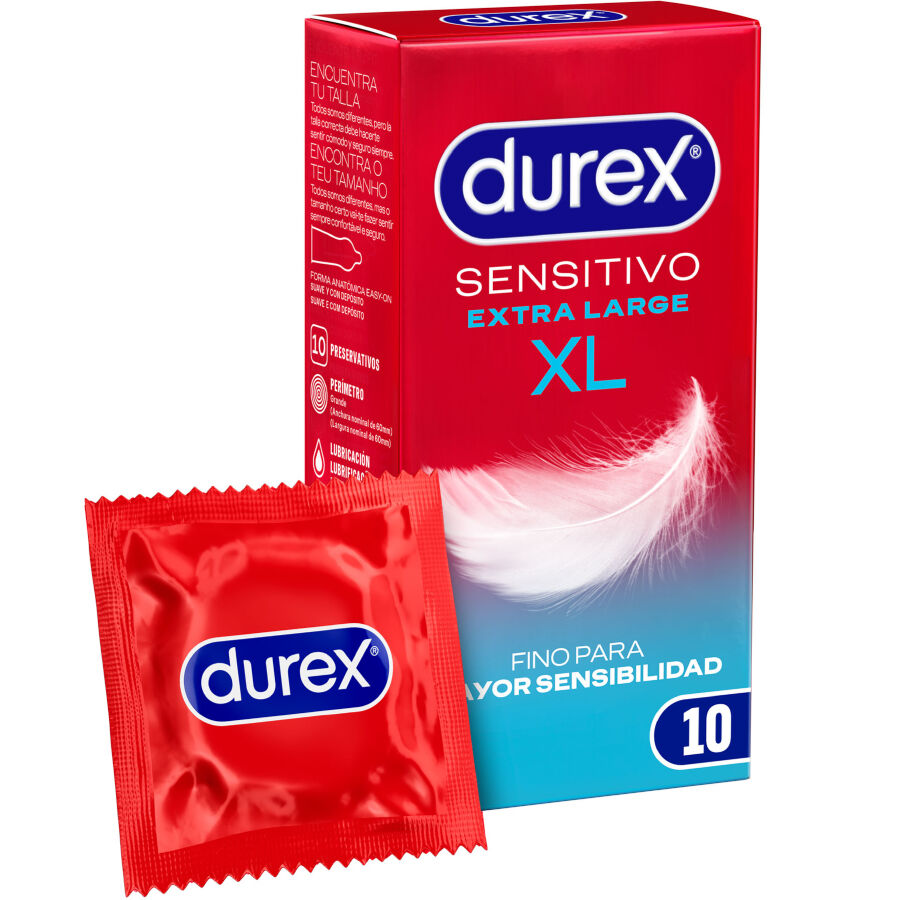 DUREX - PRESERVATIVI SENSITIVE XL EXTRA LUNGO 10 UNITÀ – Sensibile