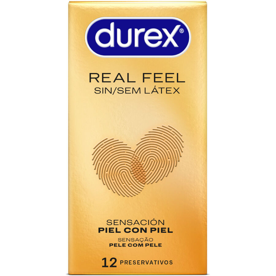 DUREX - PRESERVATIVI REAL FEEL SENZA LATTICE 12 UNITÀ – Senza latex