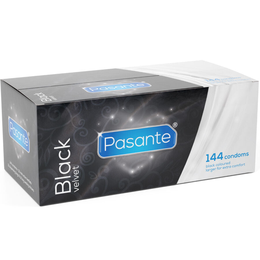 PASANTE - PRESERVATIVI IN VELLUTO NERO SCATOLA DA 144 UNITÀ – Preservativi Divertenti