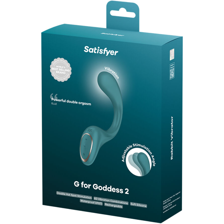 SATISFYER - G FOR GODDESS 2 VIBRATORE CONIGLIO VERDE BOTTIGLIA – Vibratori di coniglio – foto 3