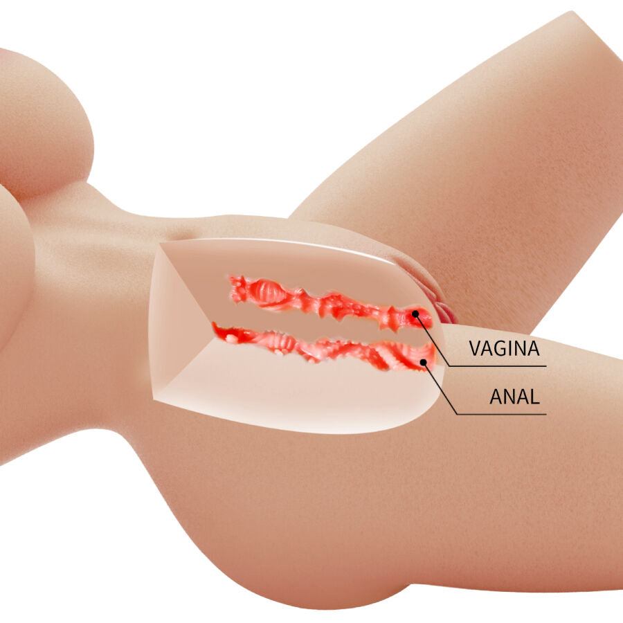 CRAZY BULL - LILY TORSO FEMMINILE REALISTICO VAGINA E ANALE 4 KG – Dimensioni reali delle bambole – foto 7