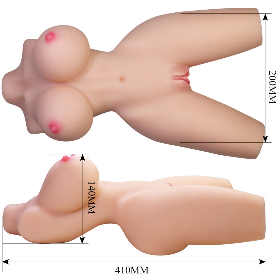 CRAZY BULL - LILY TORSO FEMMINILE REALISTICO VAGINA E ANALE 4 KG – Dimensioni reali delle bambole – foto 8