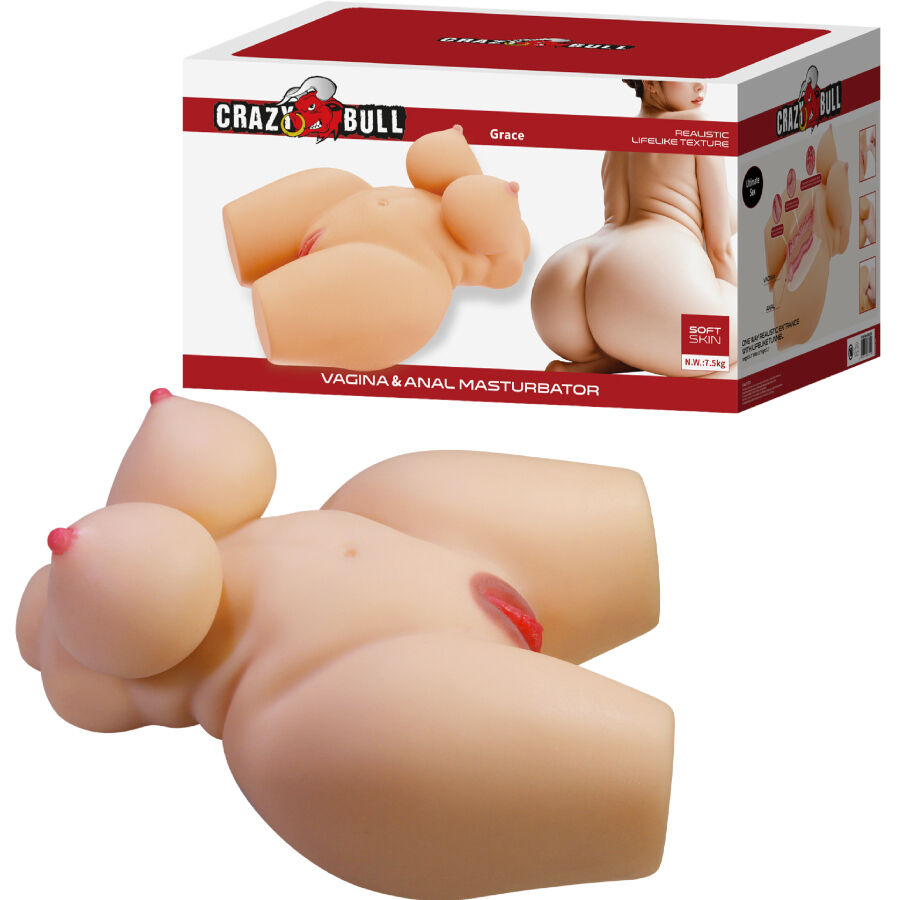 CRAZY BULL - GRACE TORSO FEMMINILE REALISTICO VAGINA E ANALE 7,5 KG – Dimensioni reali delle bambole – foto 3