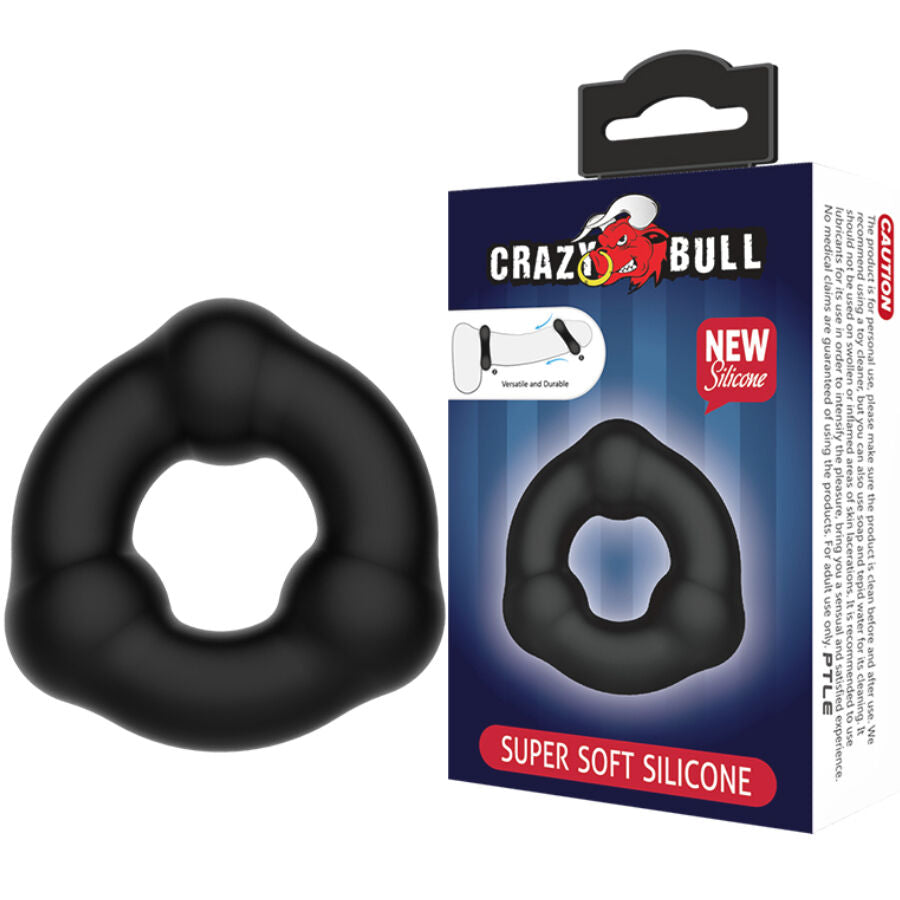 CRAZY BULL - ANELLO IN SILICONE SUPER MORBIDO CON NODULI – Cockring senza vibrazione – foto 2