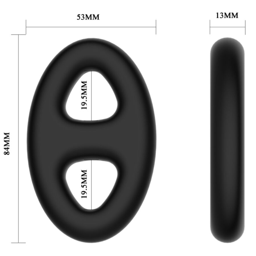 CRAZY BULL - ANELLO DOPPIO OVALE IN SILICONE – Cockring senza vibrazione – foto 6