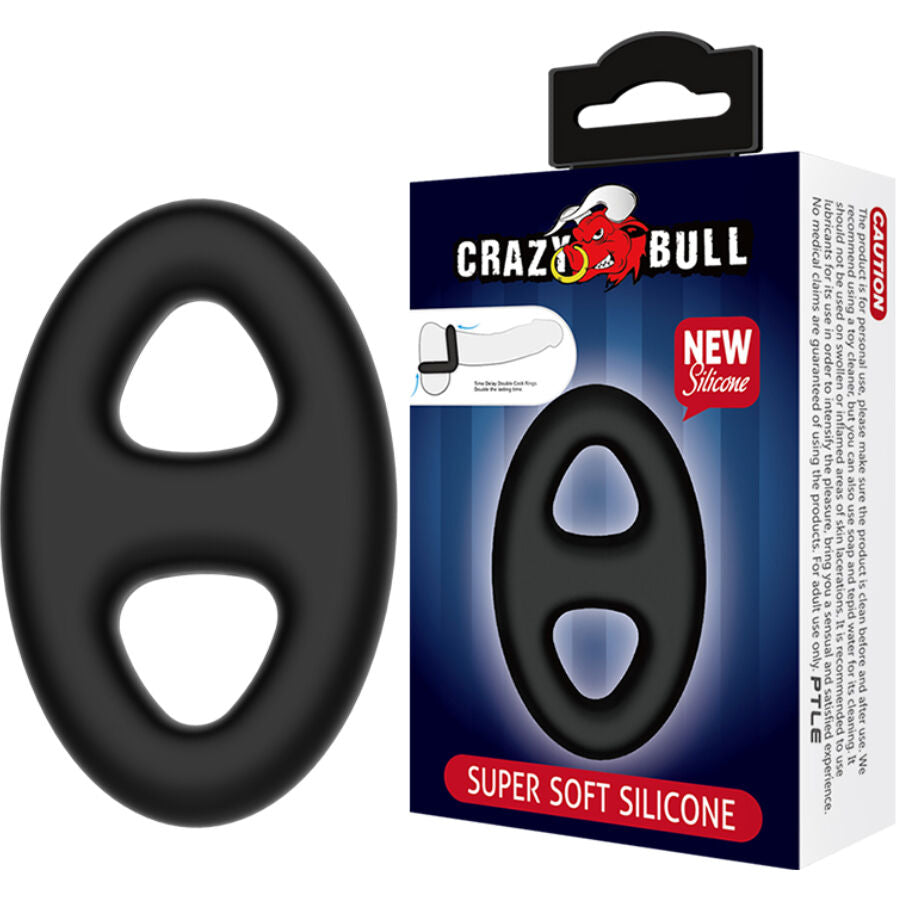 CRAZY BULL - ANELLO DOPPIO OVALE IN SILICONE – Cockring senza vibrazione – foto 2