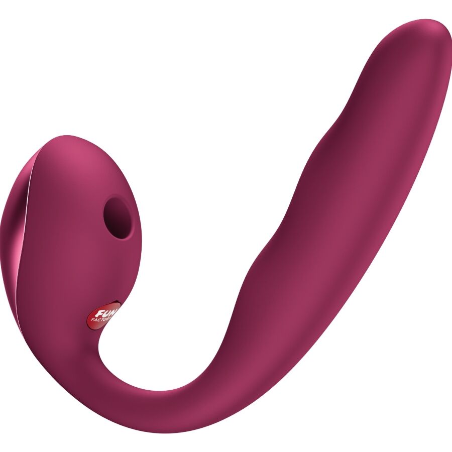 FUN FACTORY - VIBRATORE ALLEGRO INSERIBILE A DOPPIO IMPULSO D'ARIA ROSSO VINO – Stimolatore d'aria con vibrazione – foto 2