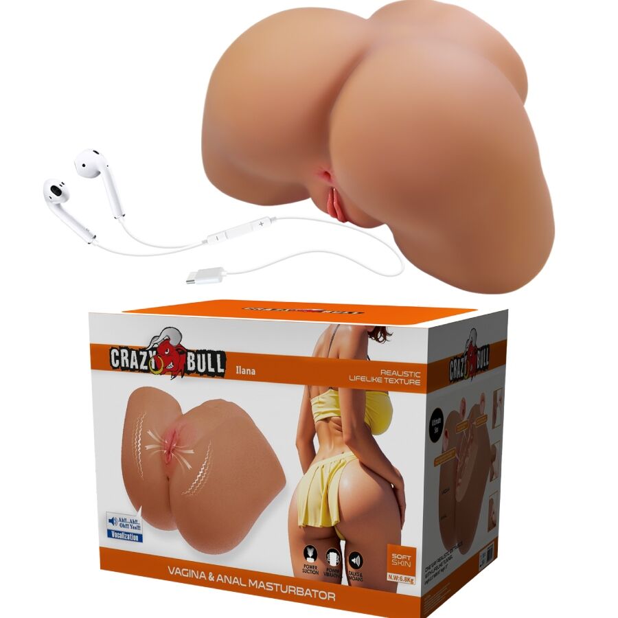 CRAZY BULL - ILANA VIBRATORE E SUCCHIATORE REALISTICO PER POLSO FEMMINILE CON SUONO 6,8 KG – Vagine con vibrazione – foto 2