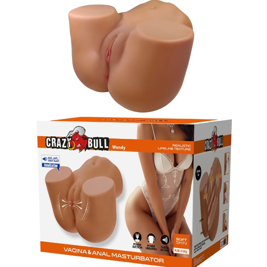 CRAZY BULL - WENDY VIBRATORE E SUCCHIATORE REALISTICO PER POLSO FEMMINILE CON SUONO 11 KG – Dimensioni reali delle bambole – foto 2