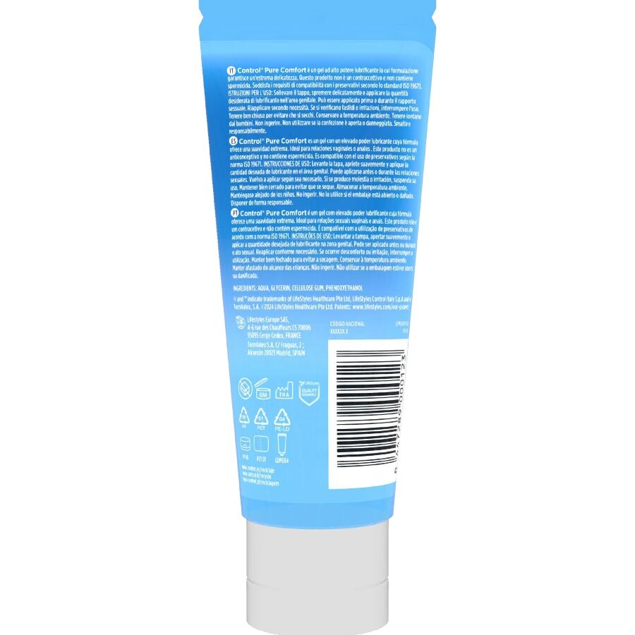 CONTROL - LUBRIFICANTE IDRATAZIONE INTENSA PURE COMFORT 80 ML – A base d'acqua – foto 2
