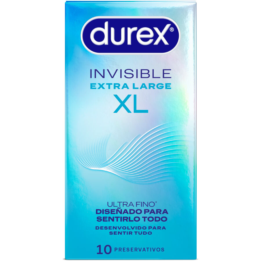 DUREX - PRESERVATIVI INVISIBILI XL 10 UNITÀ – Taglia XL (grande)