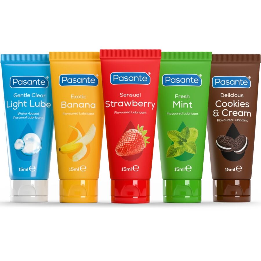 PASANTE - CONFEZIONE LUBRIFICANTI AROMI ASSORTITI 5 UNITÀ X 15 ML – Kit lubrificanti – foto 3