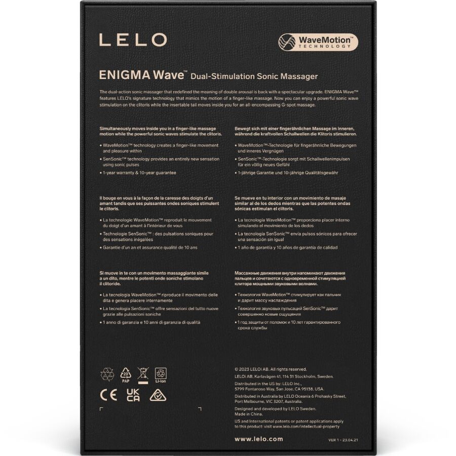 LELO - ENIGMA WAVE MASSAGGIATORE A TRIPLA VIBRAZIONE CYBER PURPLE – Vibratori a punto G – foto 5