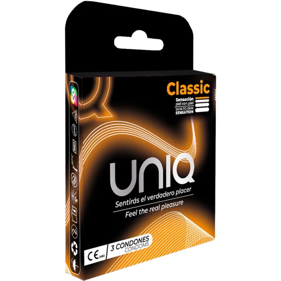 UNIQ - PRESERVATIVO SENZA LATTICE CLASSIC 3 UNITÀ – Senza latex