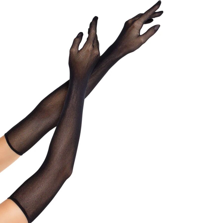 LEG AVENUE - GUANTI LUNGHI A RETE OPERA NERI – Guanti di biancheria intima