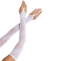 LEG AVENUE - GUANTI SCALDA MANICOTTI IN PIZZO FLOREALE EXTRA LUNGHI BIANCHI – Guanti di biancheria intima