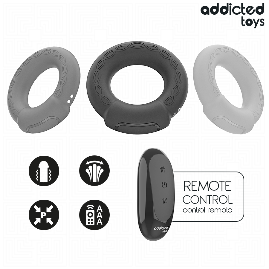ADDICTED TOYS - ANELLO PER IL PENE VIBRANTE CON EFFETTO RISCALDANTE E TELECOMANDO – Cockring con vibrazione – foto 7