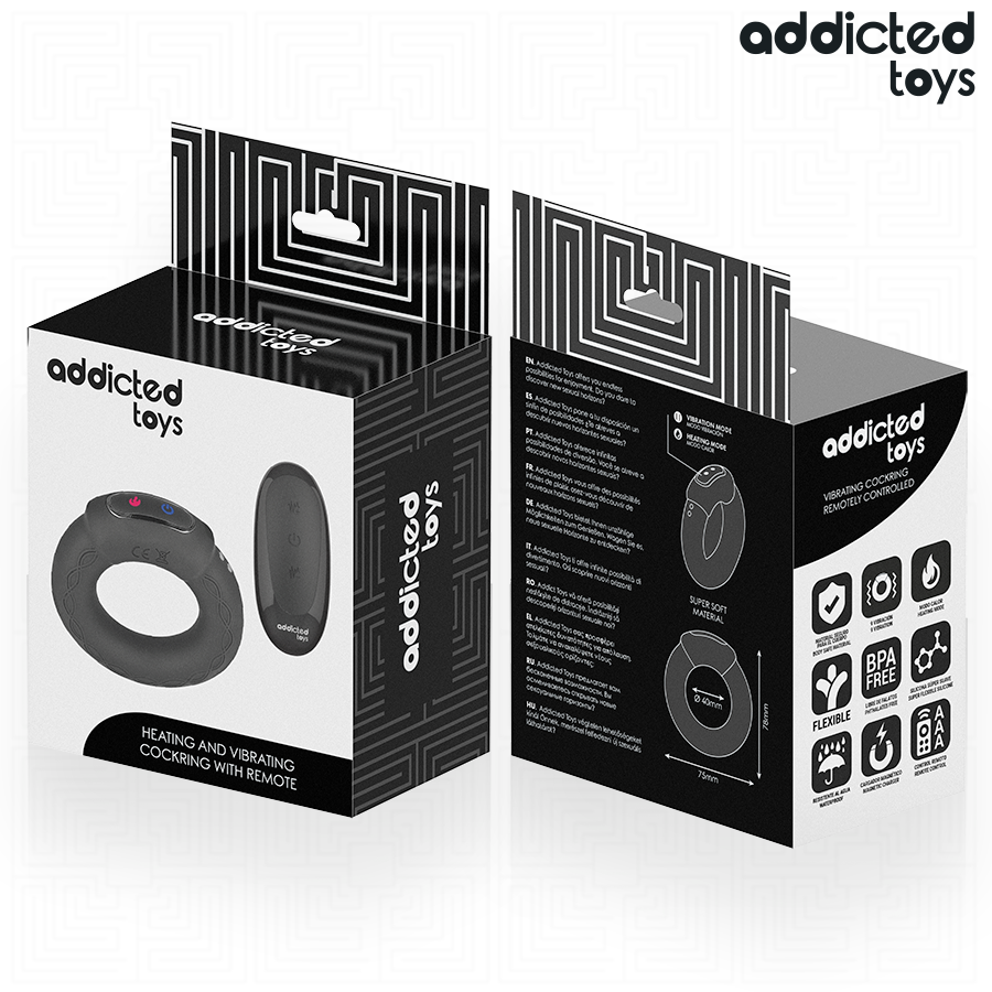 ADDICTED TOYS - ANELLO PER IL PENE VIBRANTE CON EFFETTO RISCALDANTE E TELECOMANDO – Cockring con vibrazione – foto 3