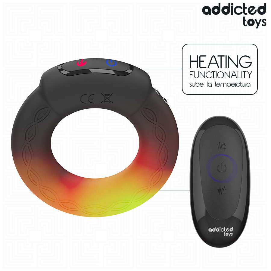 ADDICTED TOYS - ANELLO PER IL PENE VIBRANTE CON EFFETTO RISCALDANTE E TELECOMANDO – Cockring con vibrazione – foto 2