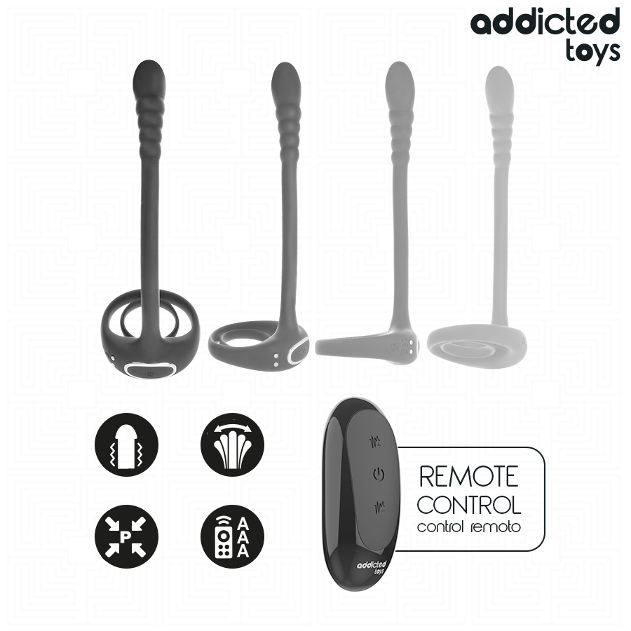 ADDICTED TOYS - ANELLO VIBRANTE PER IL PENE CON TELECOMANDO P-SPOT – Cockring con vibrazione – foto 6