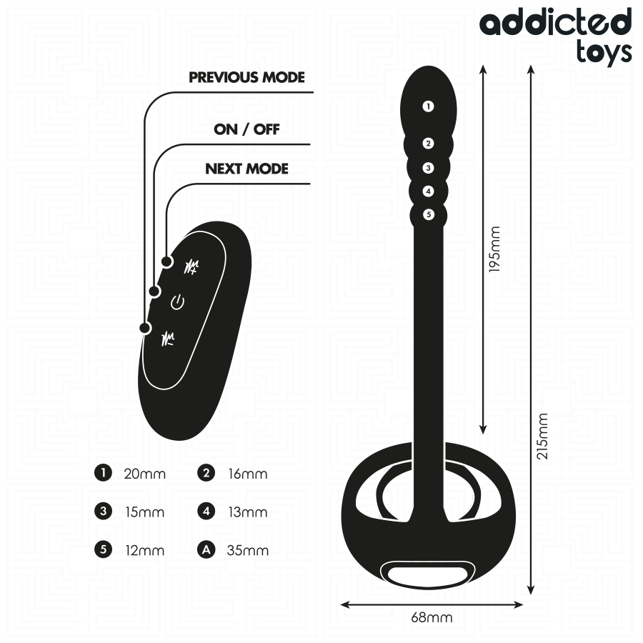 ADDICTED TOYS - ANELLO VIBRANTE PER IL PENE CON TELECOMANDO P-SPOT – Cockring con vibrazione – foto 7