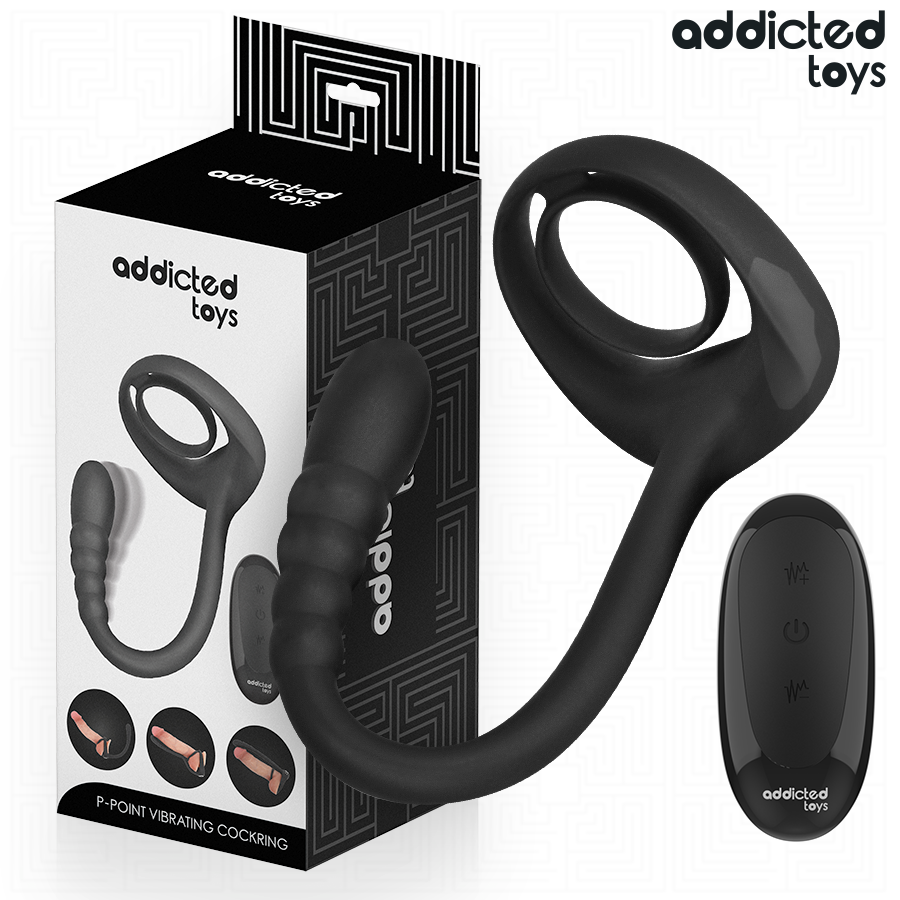 ADDICTED TOYS - ANELLO VIBRANTE PER IL PENE CON TELECOMANDO P-SPOT – Cockring con vibrazione