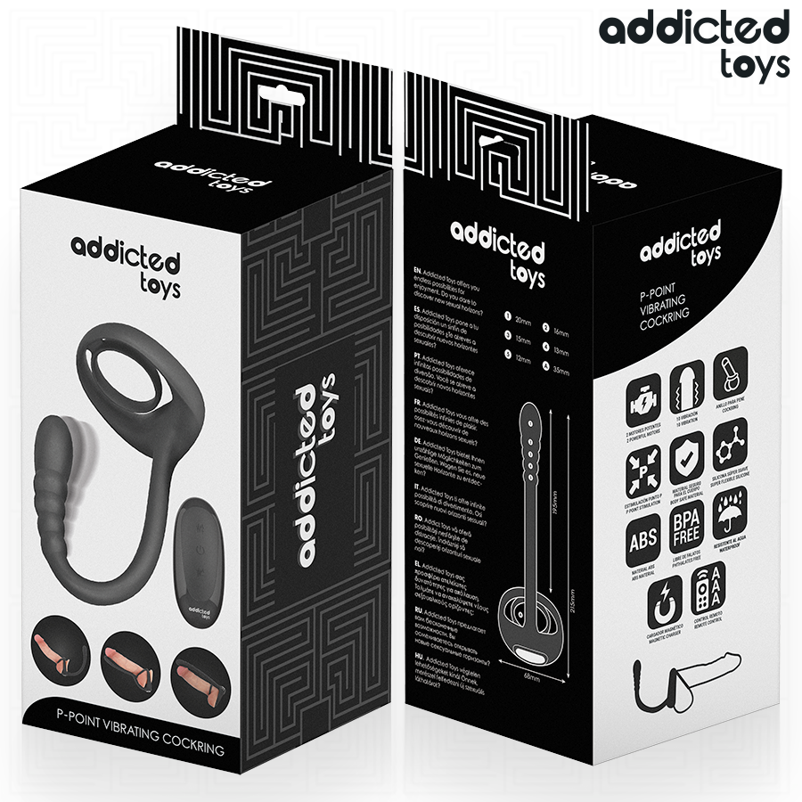 ADDICTED TOYS - ANELLO VIBRANTE PER IL PENE CON TELECOMANDO P-SPOT – Cockring con vibrazione – foto 3