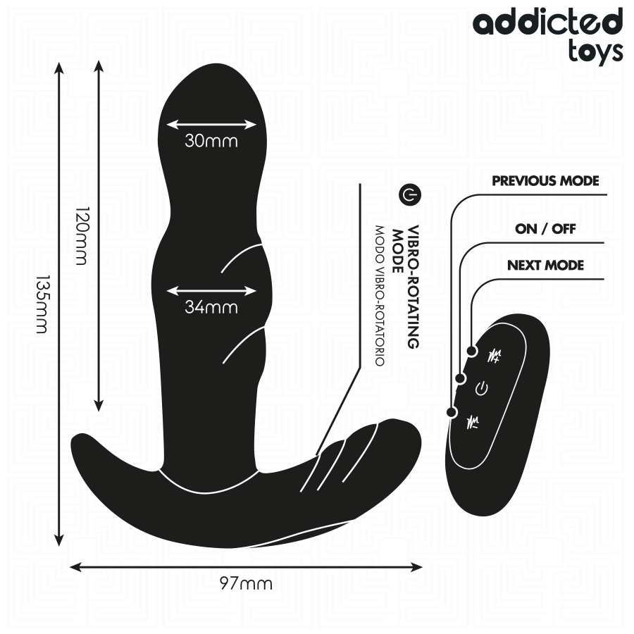 ADDICTED TOYS - TAPPO ANALE ROTANTE E VIBRANTE CON TELECOMANDO – Vibratori anali – foto 6