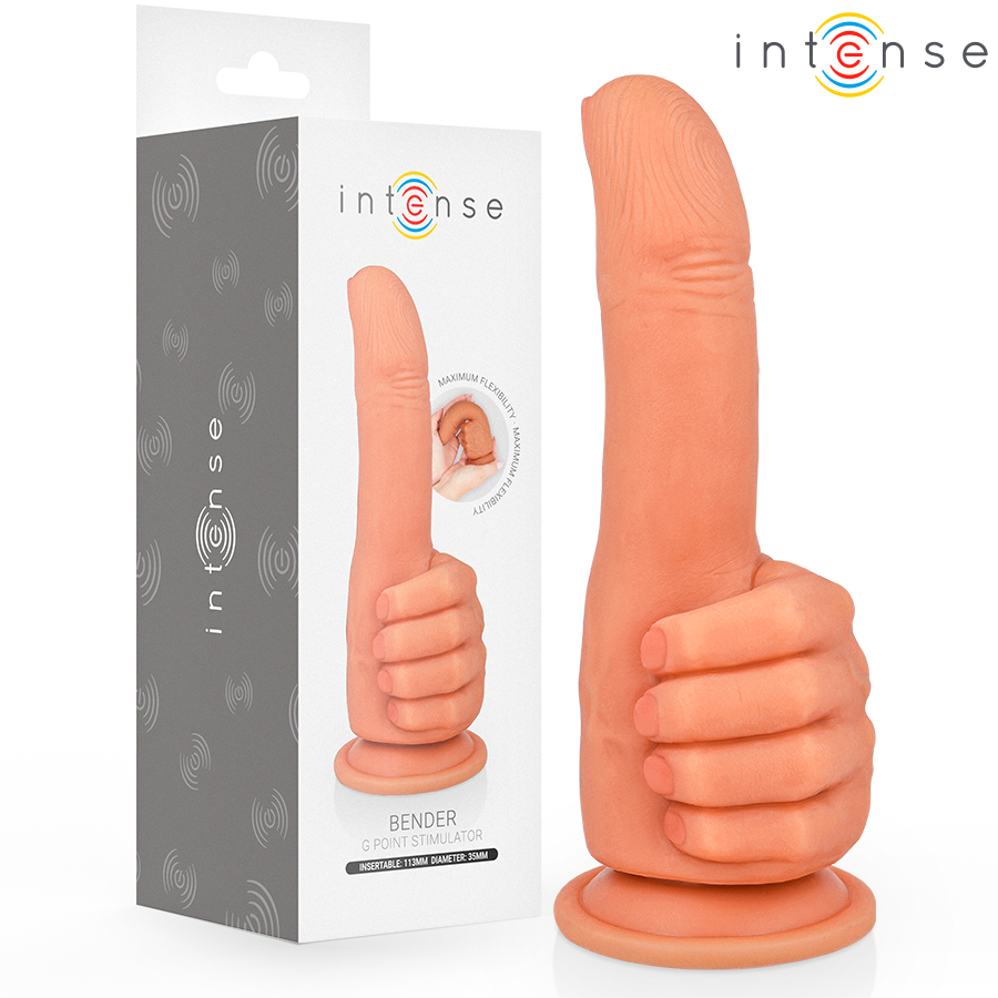 INTENSE - BENDER STIMOLATORE PUNTO G FLESSIBILE MANO 11,3 CM – Dildo con punto G