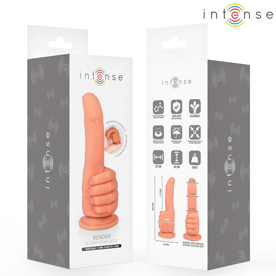 INTENSE - BENDER STIMOLATORE PUNTO G FLESSIBILE MANO 11,3 CM – Dildo con punto G – foto 5