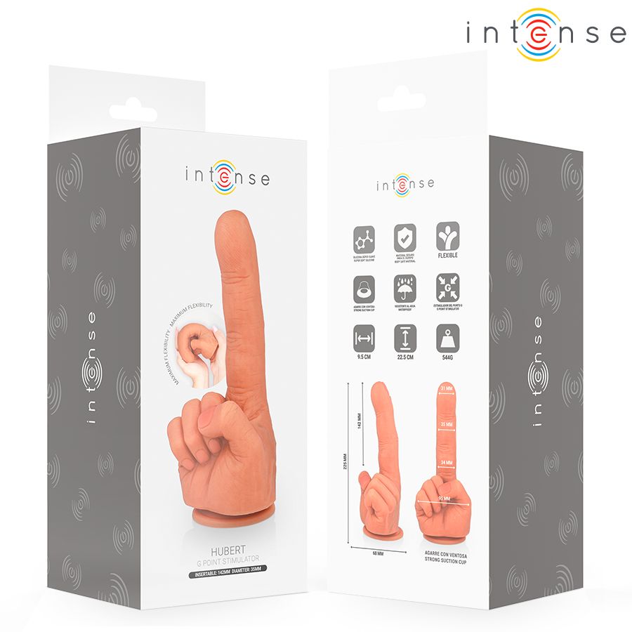INTENSE - HUBERT STIMOLATORE PUNTO G FLESSIBILE MANO 14,2 CM – Dildo con punto G – foto 5