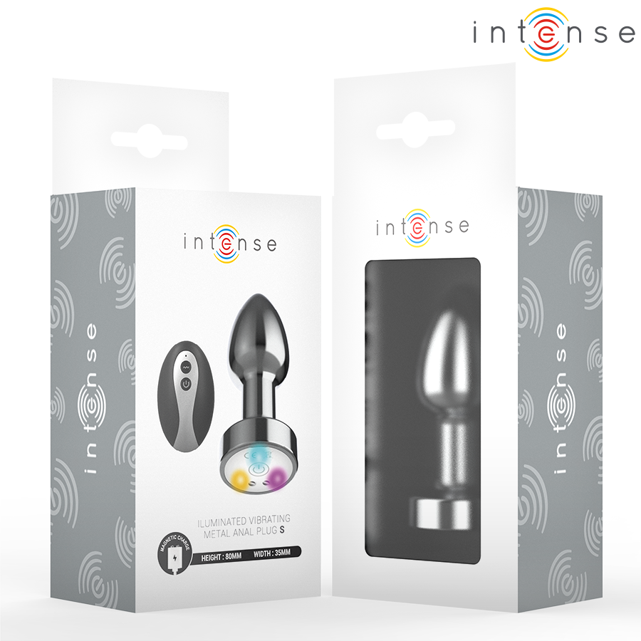 INTENSE - PLUG ANALE VIBRANTE IN METALLO CON LUCI LED E TELECOMANDO - TAGLIA S – Vibratori anali – foto 3
