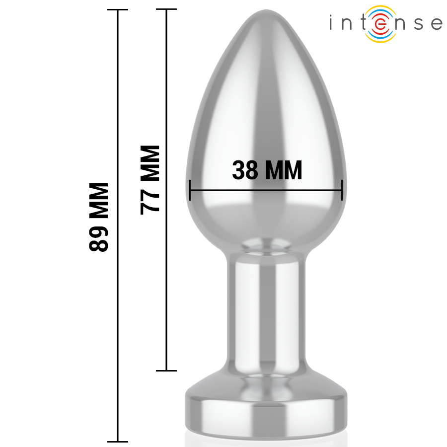 INTENSE - PLUG ANALE VIBRANTE IN METALLO CON LUCI LED E TELECOMANDO - TAGLIA M – Vibratori anali – foto 5