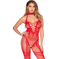 LEG AVENUE - 89336 BODYSTOCKING ROSSO SENZA CAVALLO - TAGLIA UNICA – Bodystocking