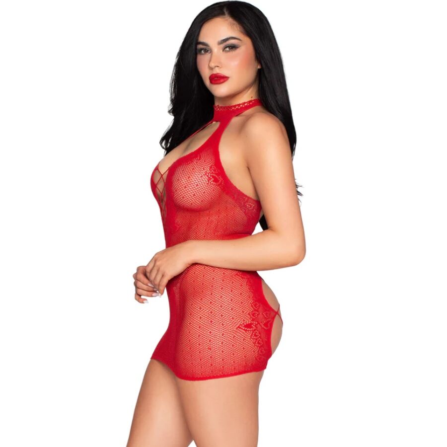 LEG AVENUE - 81675 MINI ABITO CON SCOLLO A V ROSSO - TAGLIA UNICA – Abiti sexy – foto 2