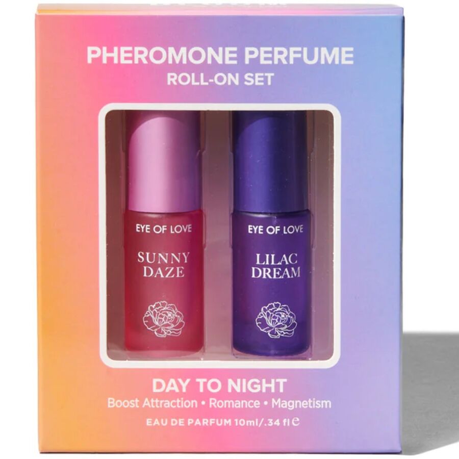EYE OF LOVE - BLOOM DAY TO NIGHT SET DI PROFUMI ROLL-ON AI FEROMONI 2 X 5 ML – Profumi con feromoni femminili – foto 2