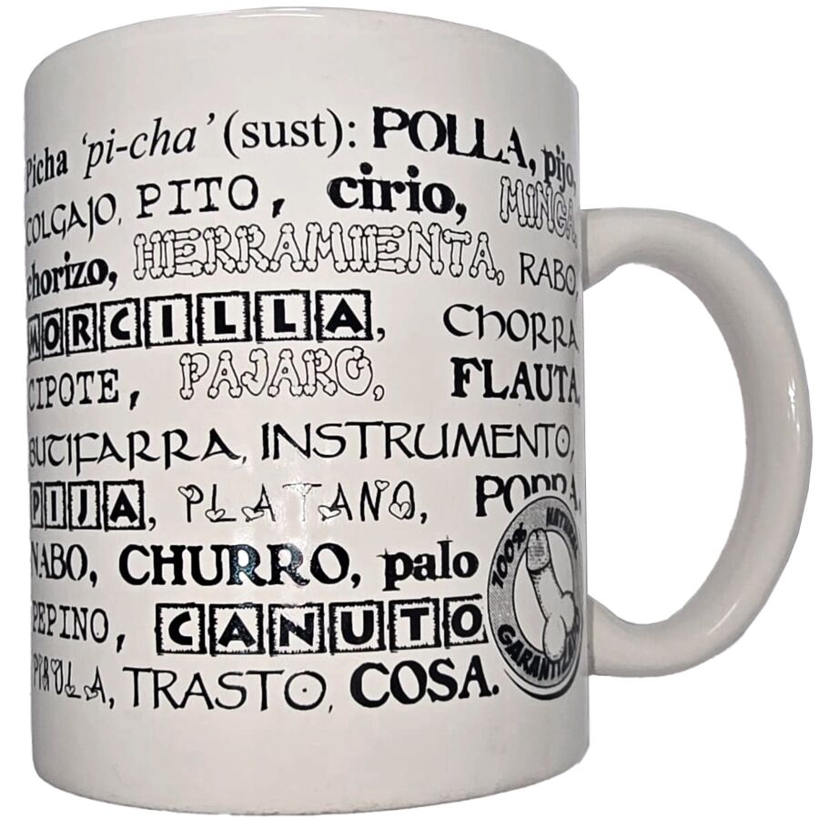 DIABLO PICANTE - TAZZA BIANCA CON SINONIMI DI PENE 370 ML – Accessori